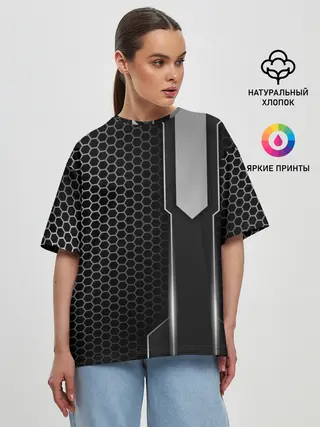 Женская футболка оверсайз / Кибернетическая броня