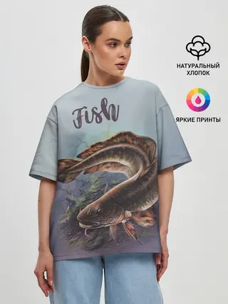 Женская футболка оверсайз / Fish