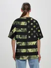 Женская футболка оверсайз / American Flag Camo