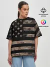 Женская футболка оверсайз / American Flag Camo