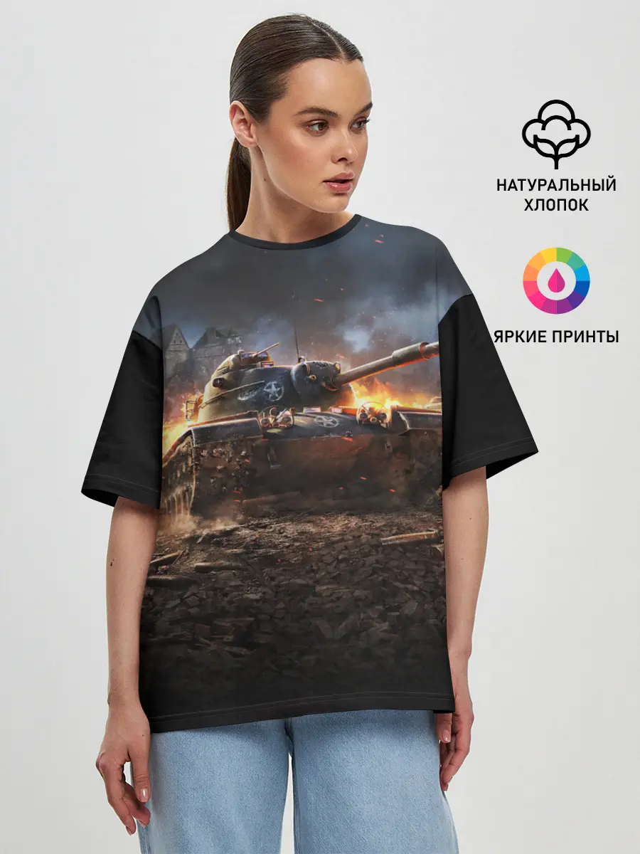 Женская футболка оверсайз / ТАНК