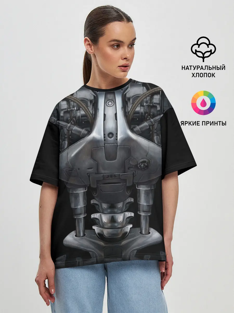 Женская футболка оверсайз / Терминатор т-800