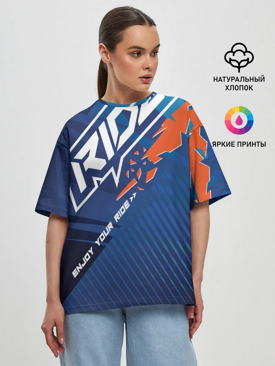 Женская футболка оверсайз / Форма для мотокросса FOX