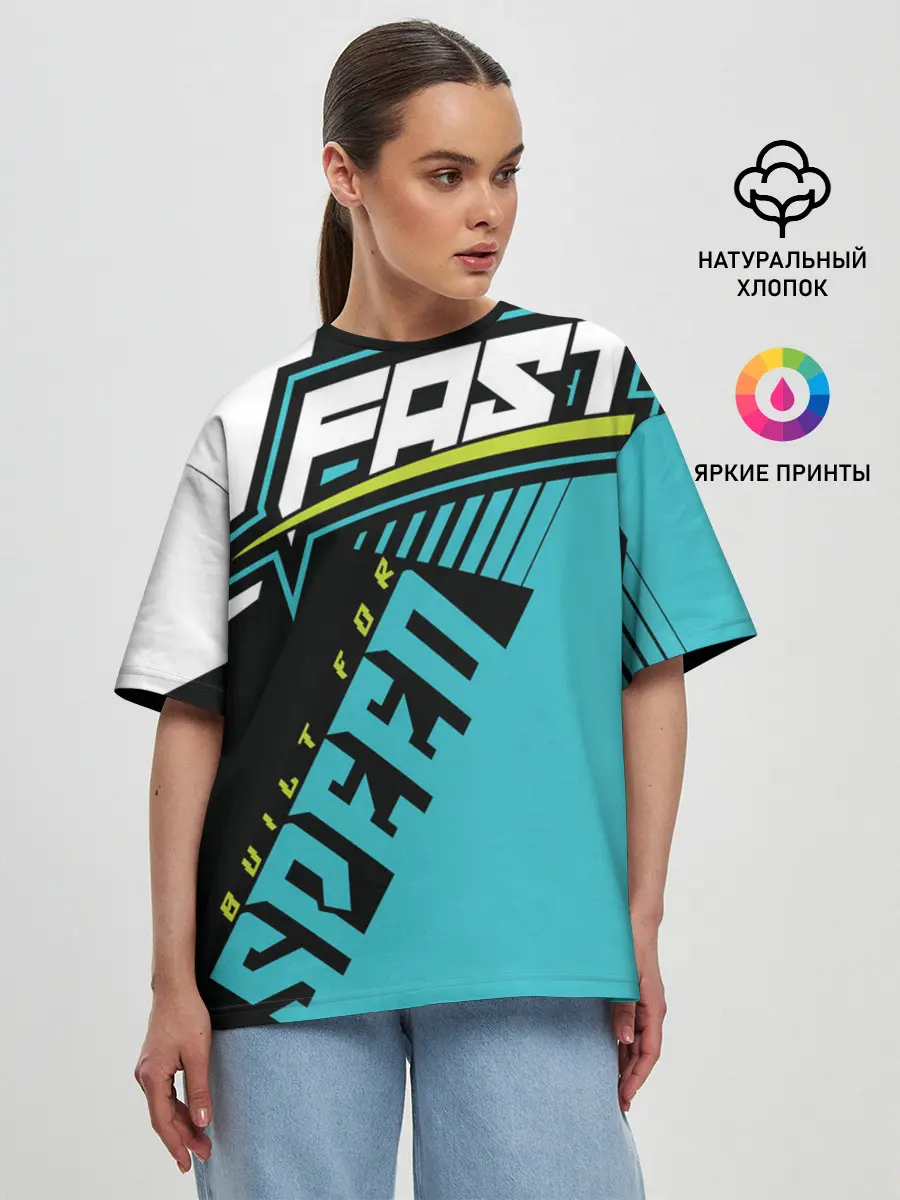 Женская футболка оверсайз / Форма для мотокросса FOX