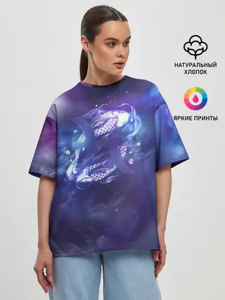 Женская футболка оверсайз / Рыбы