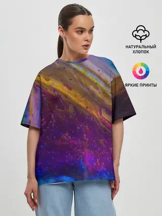 Женская футболка оверсайз / Краска