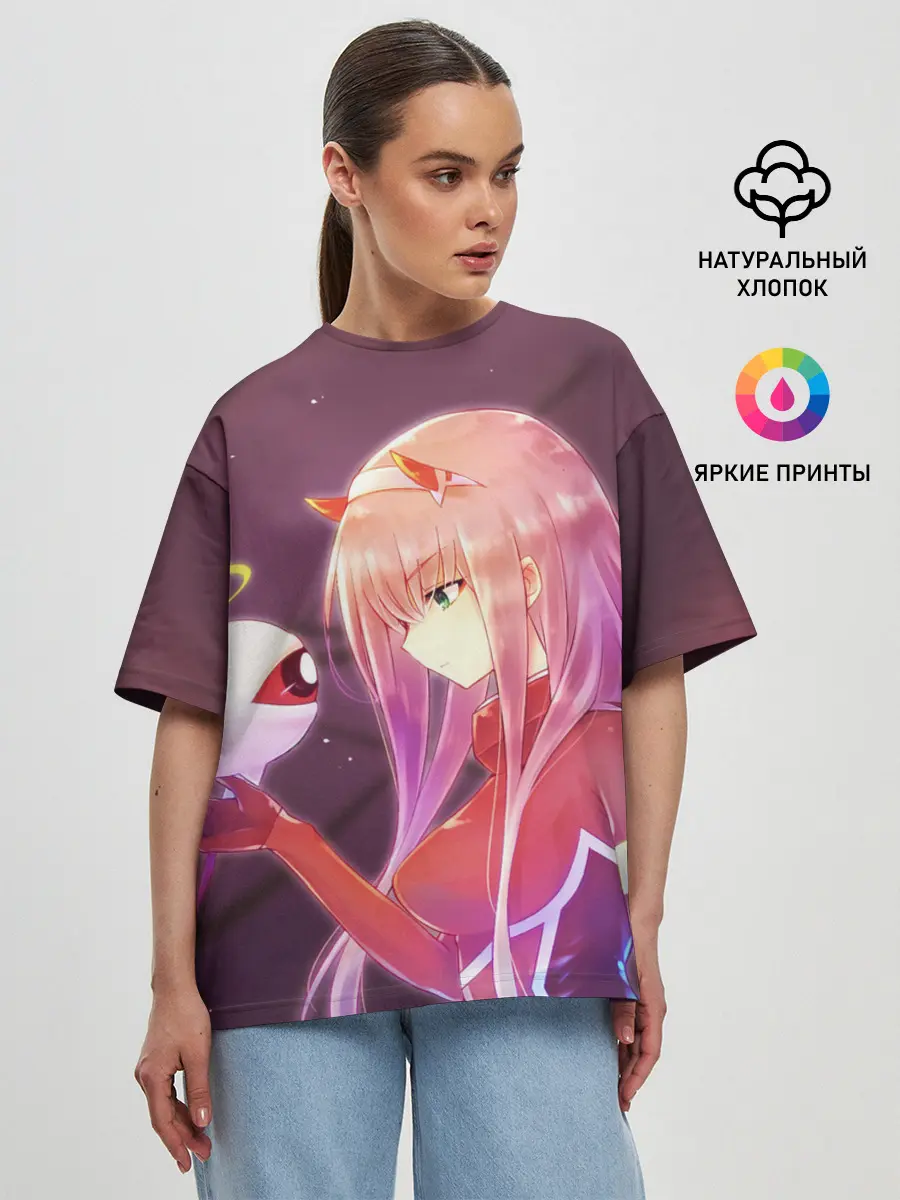 Женская футболка оверсайз / Ноль два глаз