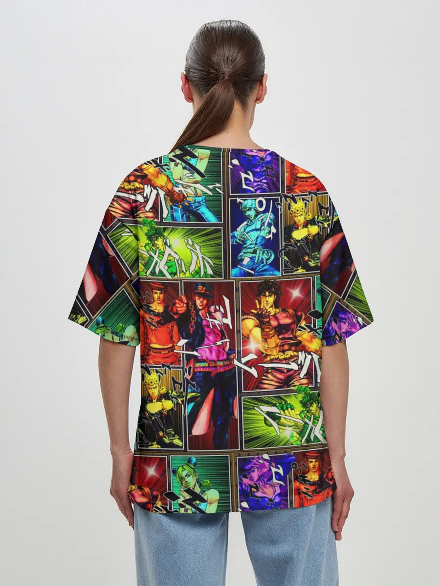 Женская футболка оверсайз / Джоджо комикс