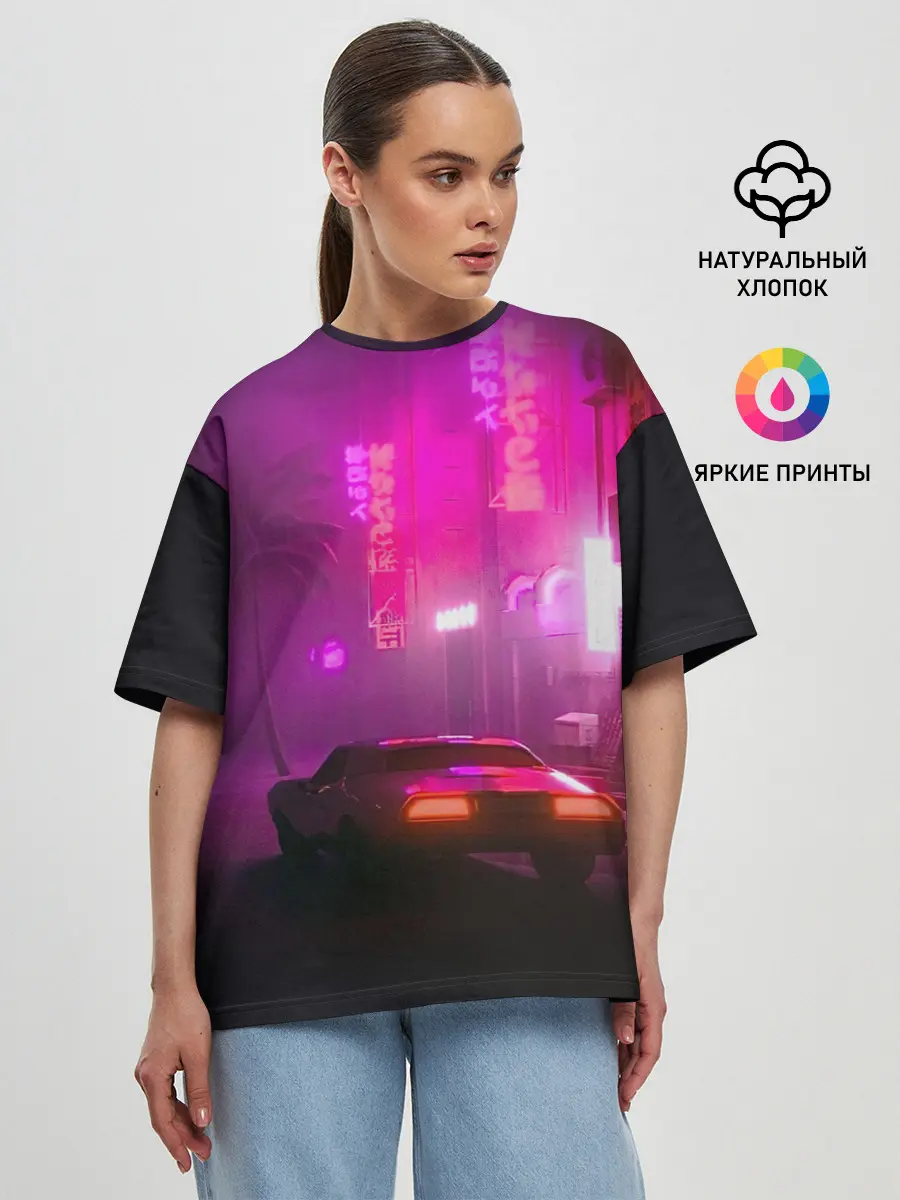 Женская футболка оверсайз / НЕОНОВЫЙ ГОРОД | NEON CITY