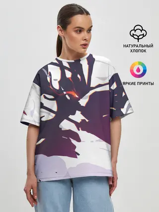 Женская футболка оверсайз / милый во франксе абстракция