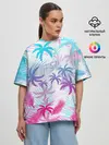 Женская футболка оверсайз / НЕОНОВЫЕ ПАЛЬМЫ