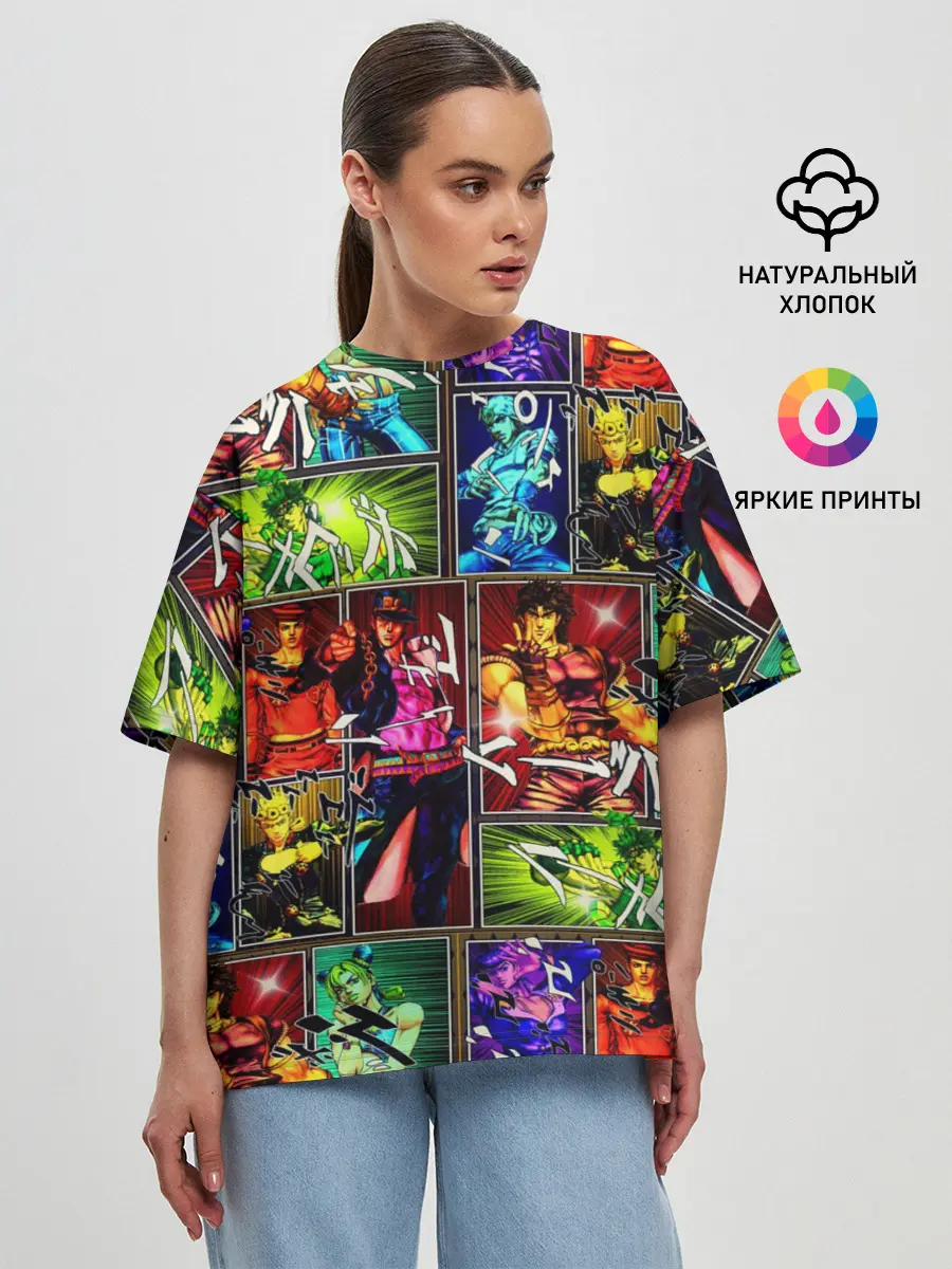 Женская футболка оверсайз / Джоджо пендлетон хамон паттерн