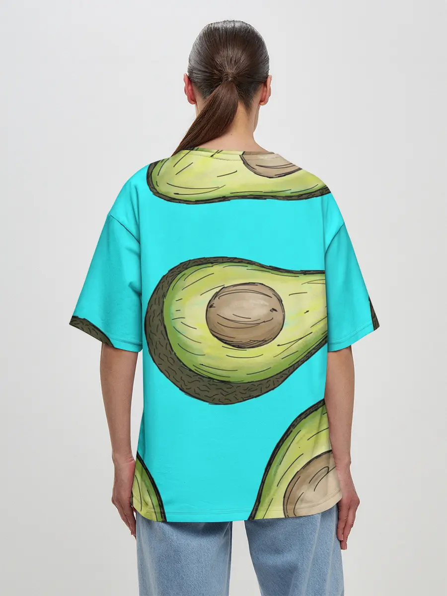 Женская футболка оверсайз / Авокадо