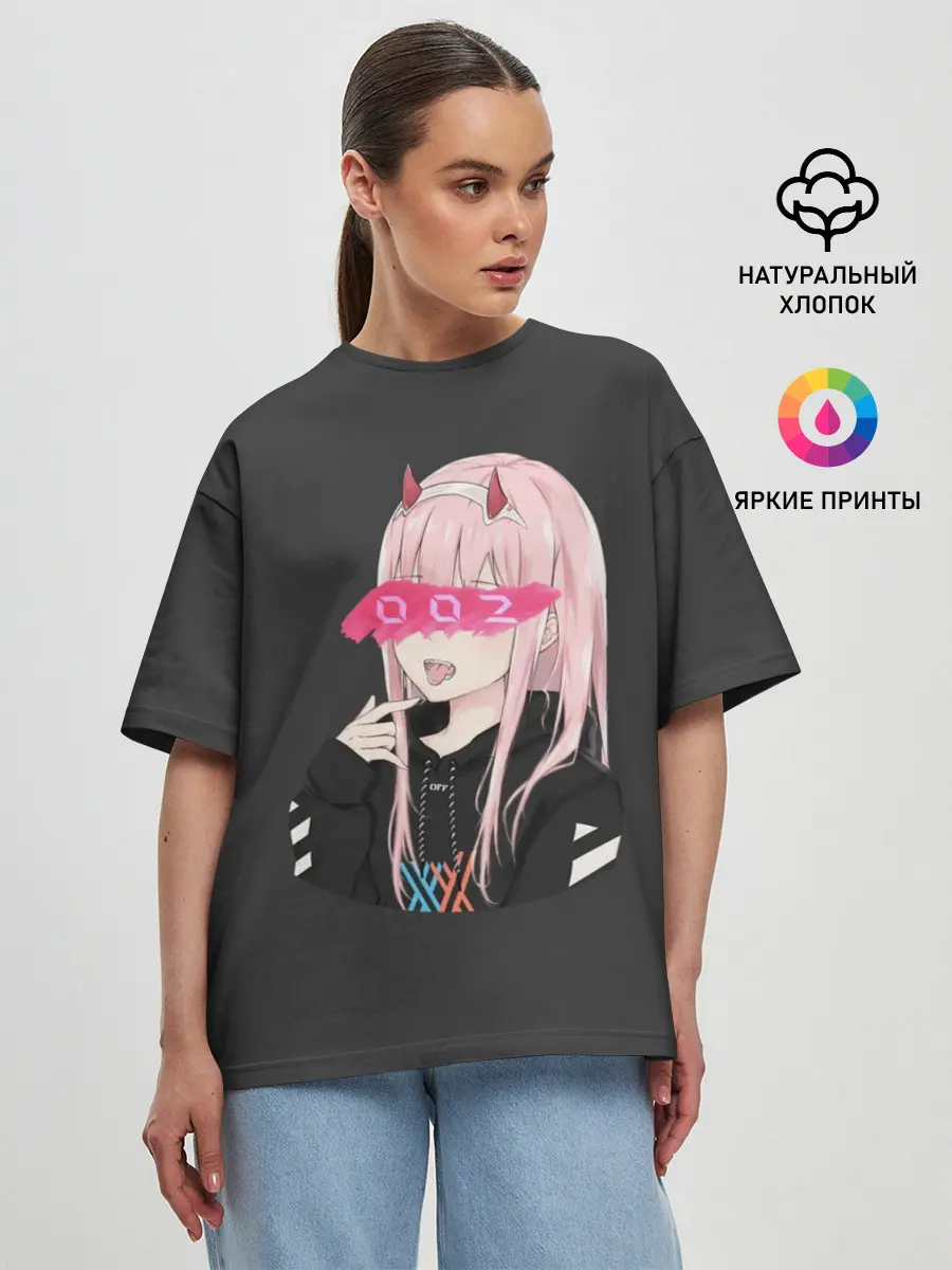 Женская футболка оверсайз / Zero Two