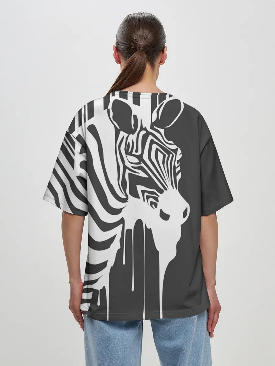 Женская футболка оверсайз / Зебра