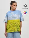 Женская футболка оверсайз / Рапсовое поле
