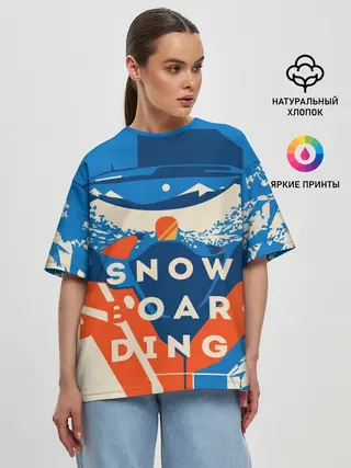 Женская футболка оверсайз / SNOW BOAR DING