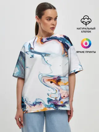 Женская футболка оверсайз / Брызги красок
