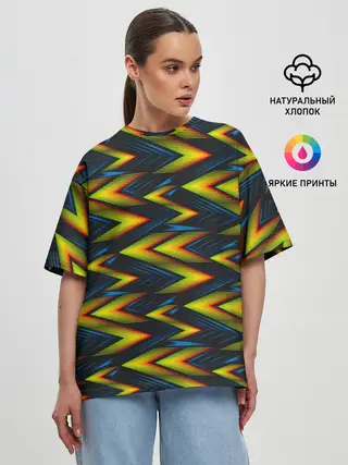 Женская футболка оверсайз / ZigZag