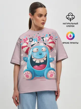 Женская футболка оверсайз / MONSTER