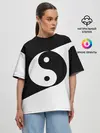 Женская футболка оверсайз / Инь - янь