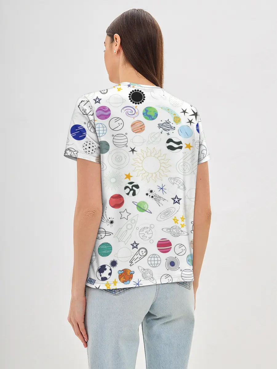 Женская базовая футболка / космос