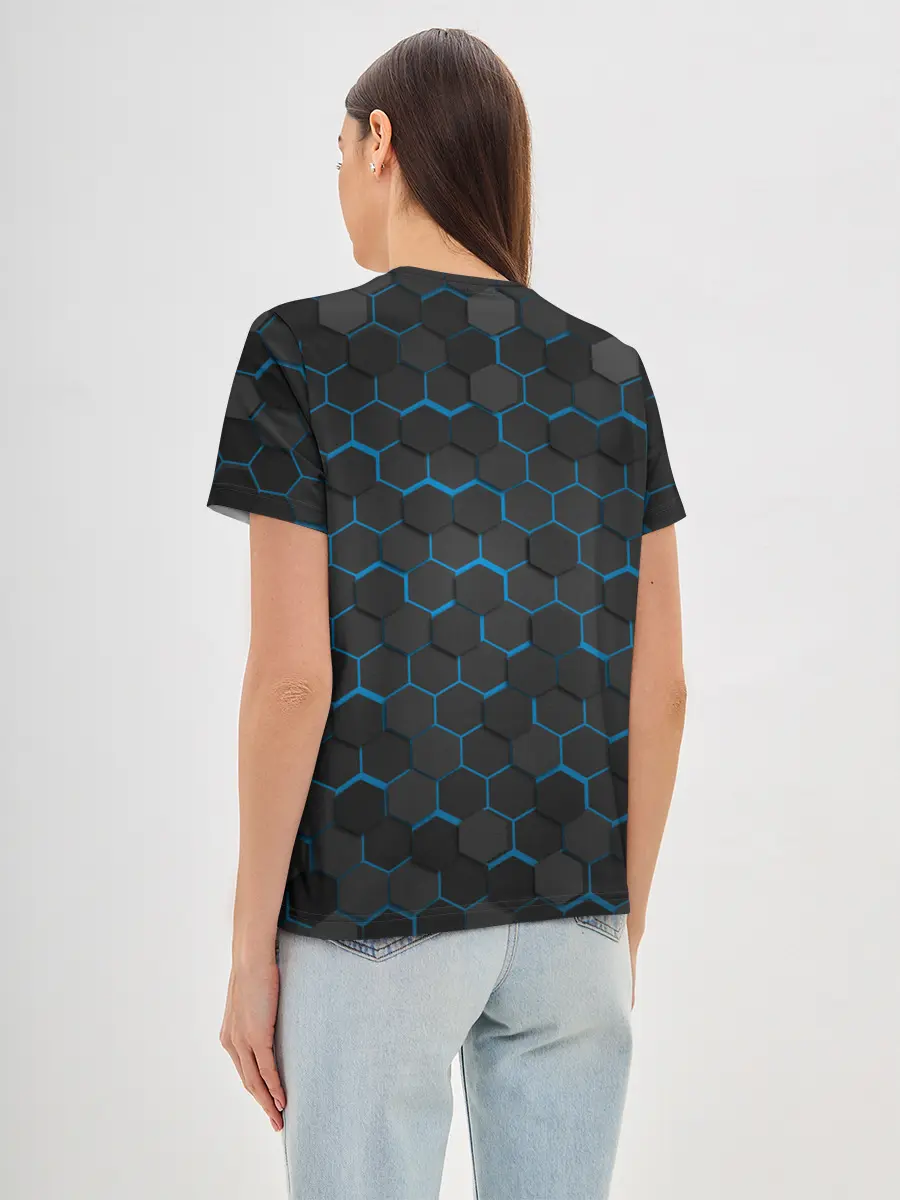 Женская базовая футболка / OCTAGON голубой