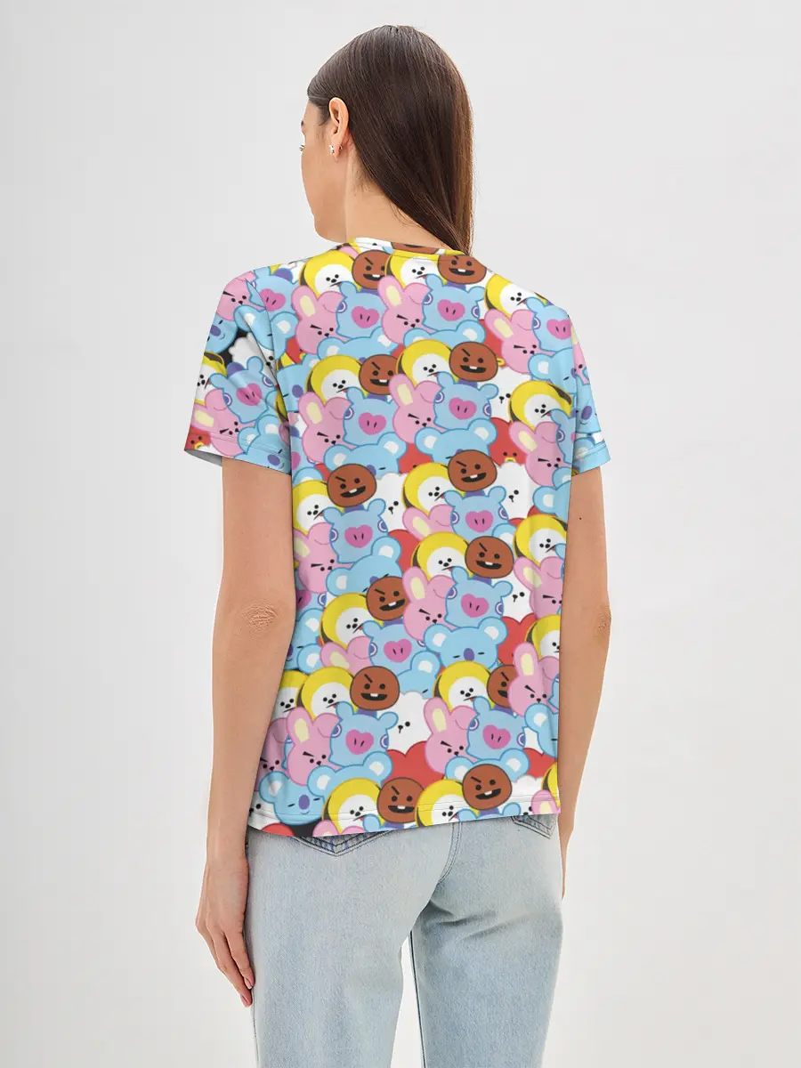 Женская базовая футболка / BTS BT21 STICKERS