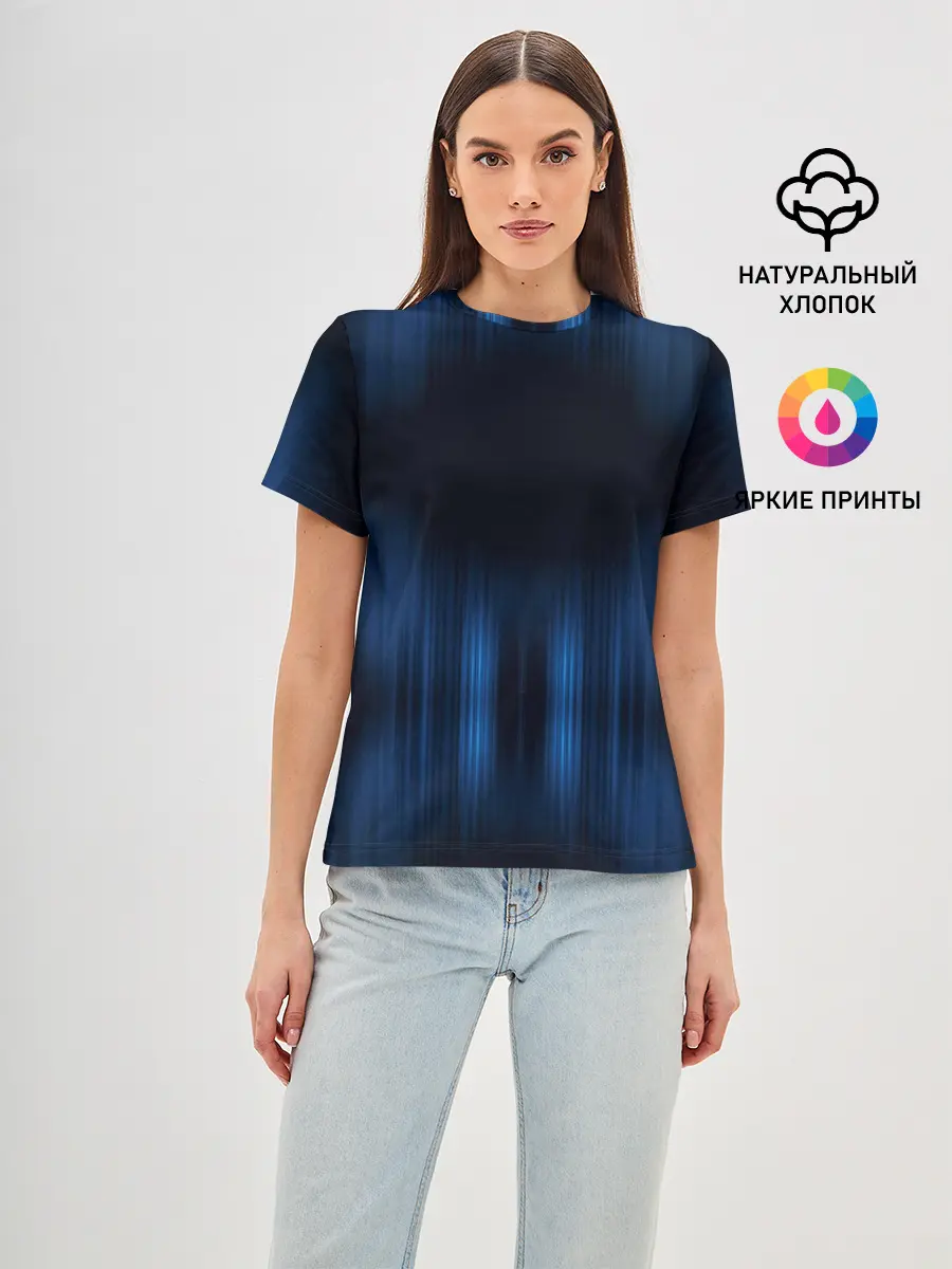 Женская базовая футболка / НЕОНОВЫЙ ДОЖДЬ