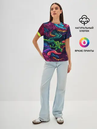 Женская базовая футболка / CS GO hyper beast skin