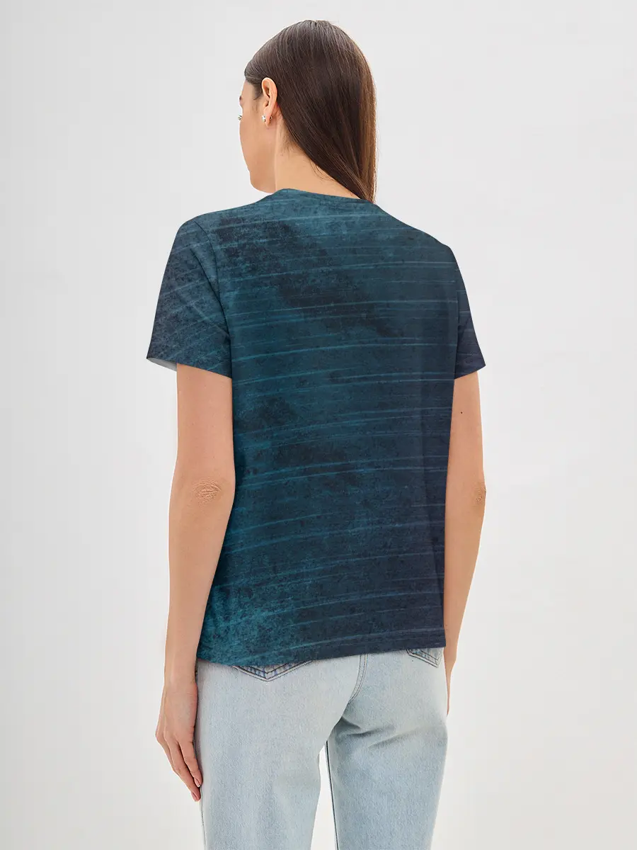 Женская базовая футболка / Texture. Blue Ripples