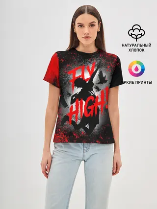 Женская базовая футболка / FLY HIGH | ВОЛЕЙБОЛ!!