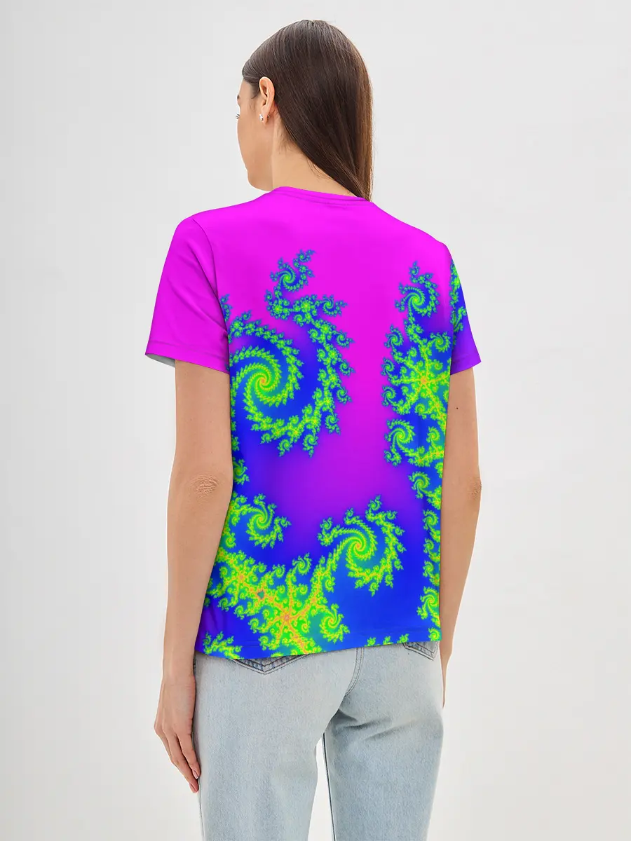 Женская базовая футболка / КИСЛОТНЫЙ НЕОН