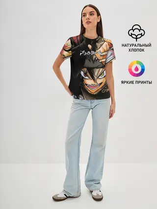 Женская базовая футболка / Красочный арт Асты