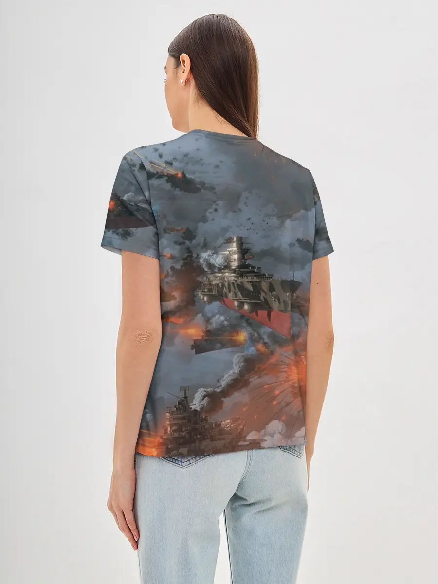 Женская базовая футболка / Стимпанк бой | Steampunk Ship