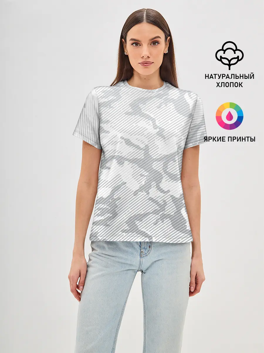 Женская базовая футболка / Lite Camouflage Lines