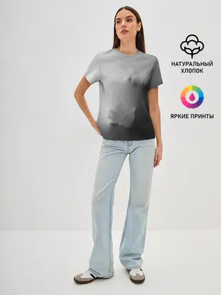 Женская базовая футболка / Кричащее Лицо Внутри