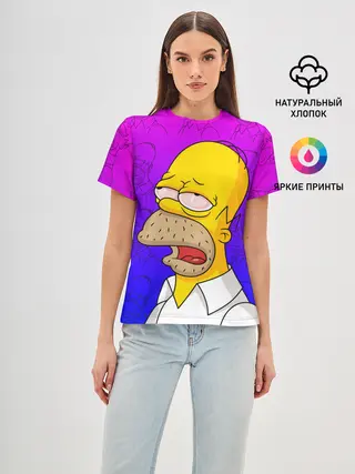 Женская базовая футболка / Уставший Гомер