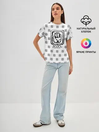 Женская базовая футболка / Лого джоджо белый