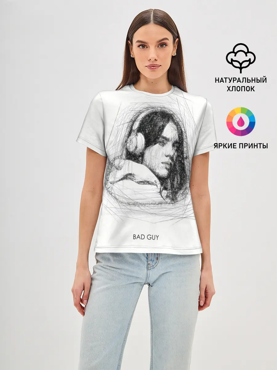 Женская базовая футболка / Billie Eilish