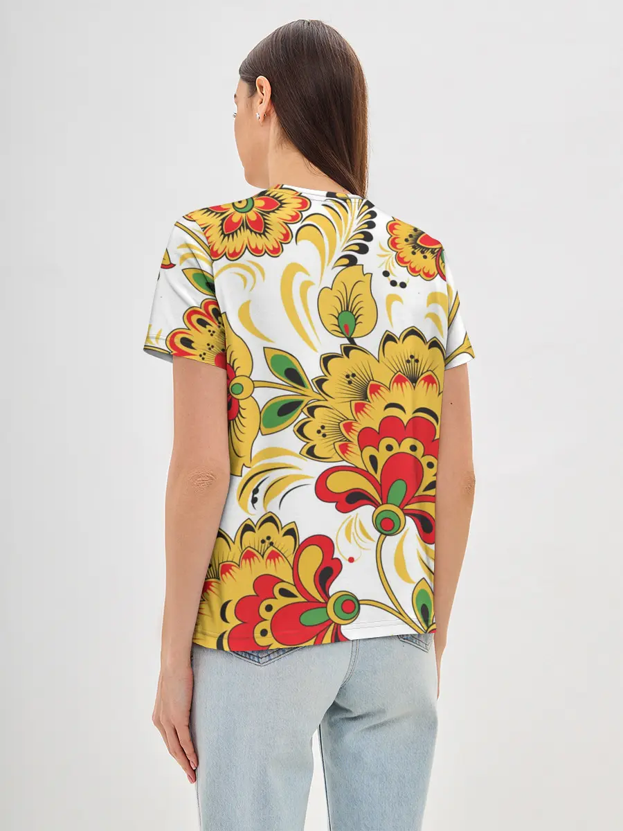 Женская базовая футболка / Хохлома