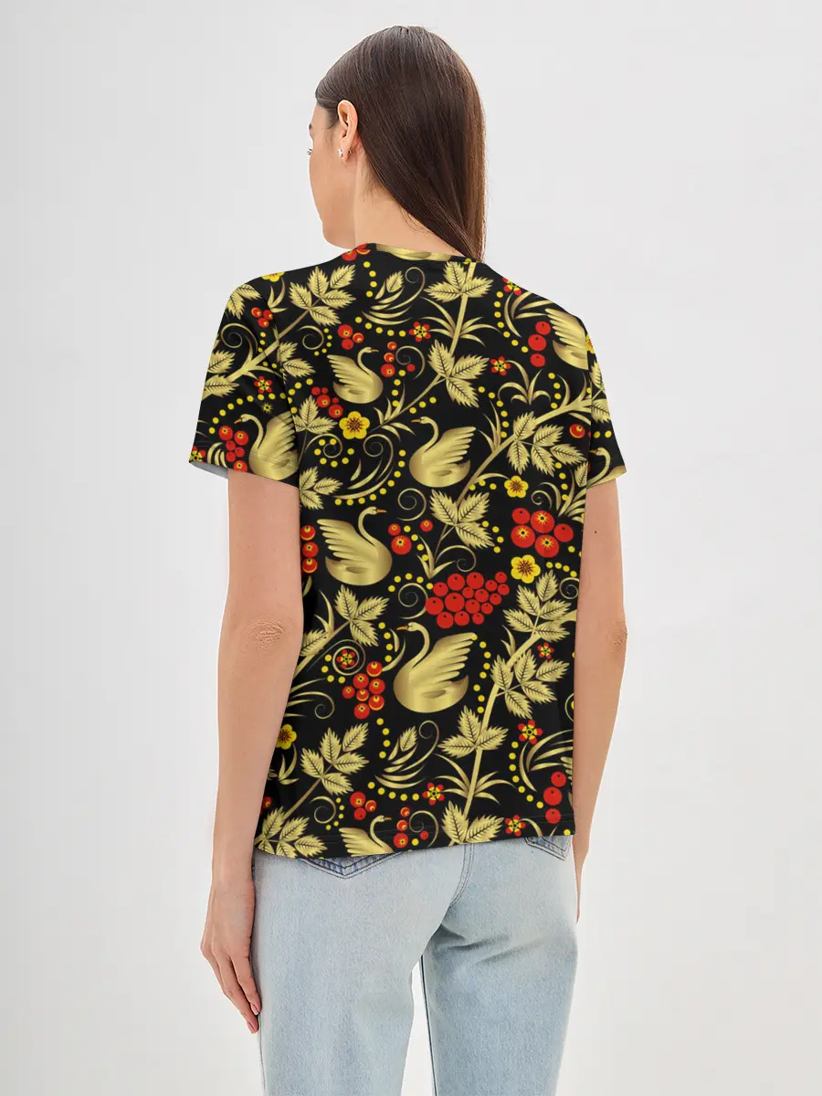 Женская базовая футболка / Хохлома