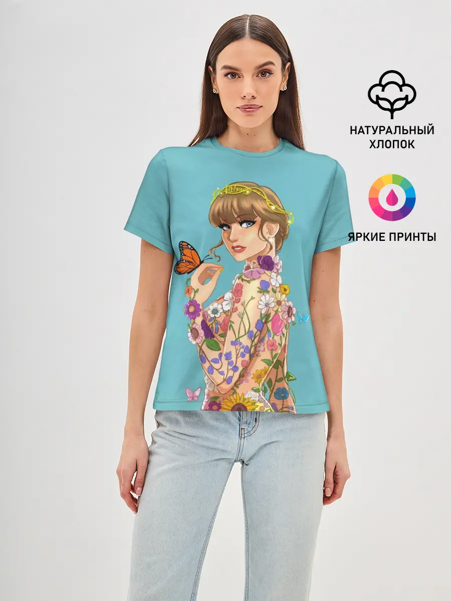 Женская базовая футболка / Тейлор в цветах