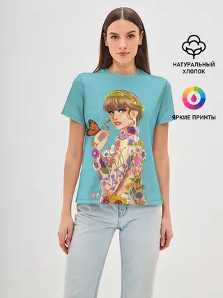 Женская базовая футболка / Тейлор в цветах