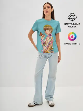 Женская базовая футболка / Тейлор в цветах