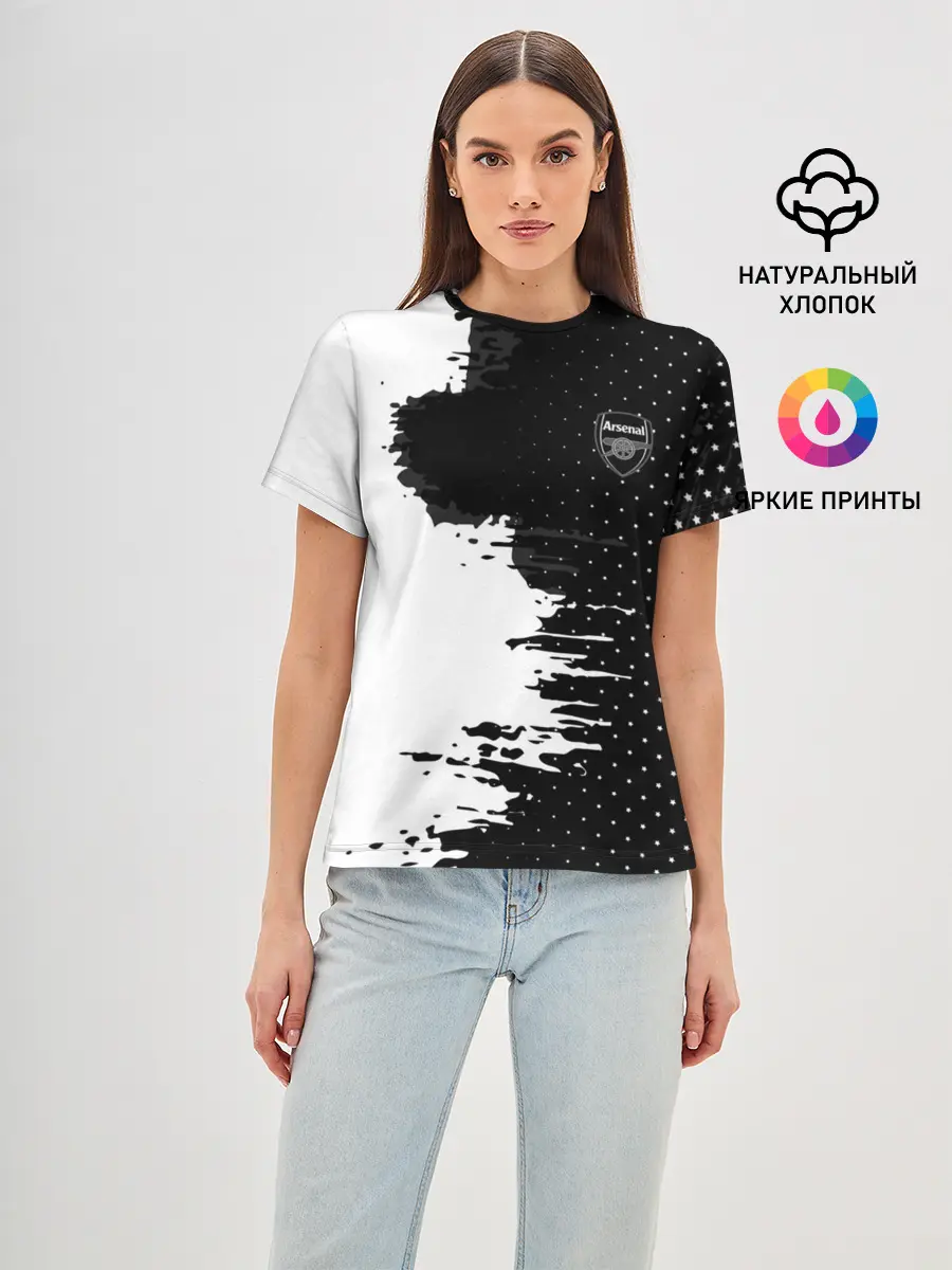 Женская базовая футболка / Arsenal uniform black 2018