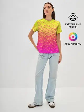 Женская базовая футболка / Яркий закат