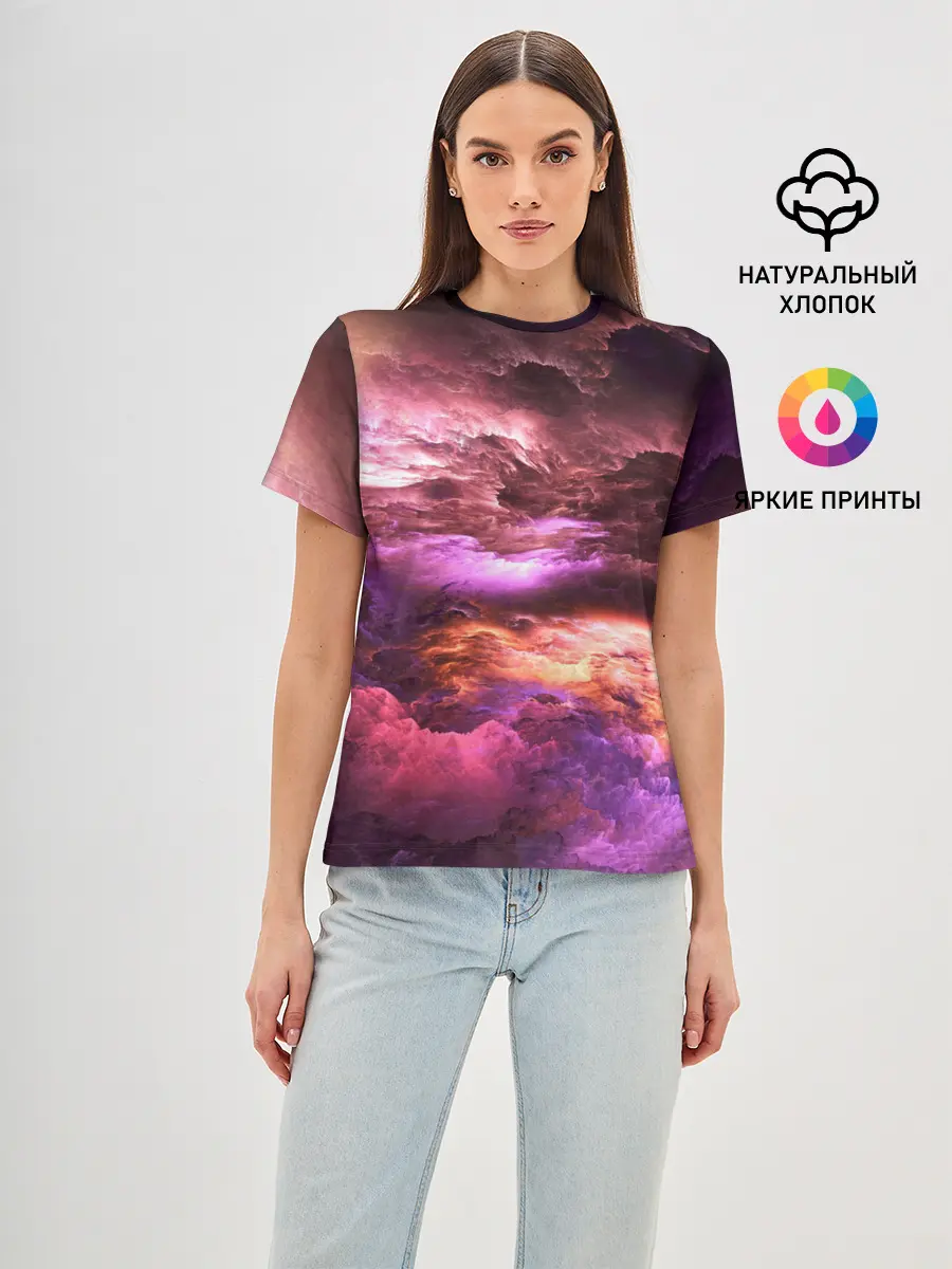 Женская базовая футболка / закат абстракция