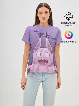 Женская базовая футболка / аниме Да, я паук, и что?