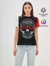 Женская базовая футболка / Red White Skull - Череп